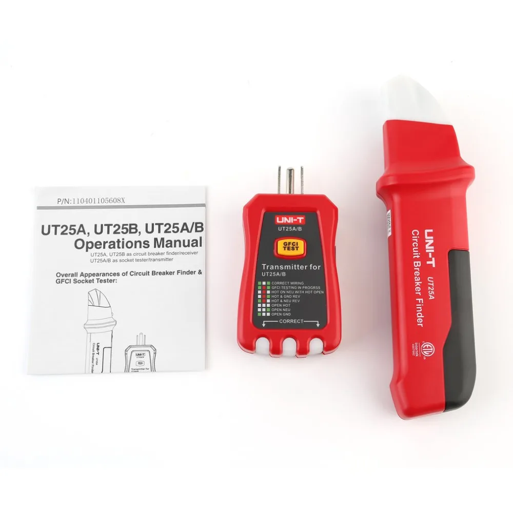 

UNI-T UT25A Automatic Circuit Breaker Finder Fuse Socket Tester Electrician Diagnostic tool with LED Indicator Electric Repair