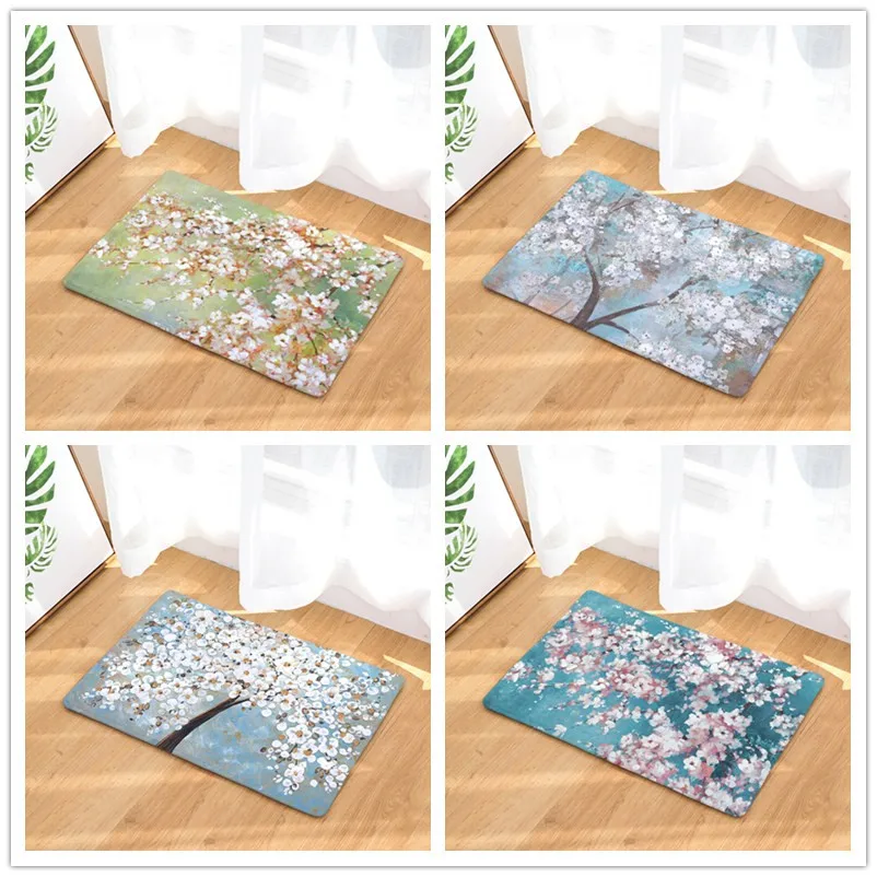 

Doormat Carpets Flower Print Mats Floor Kitchen Bathroom Rugs 40X60or50x80cm