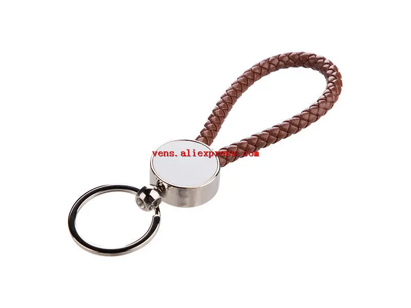 sublimation blank braided rope keychains heart round shape  key ring hot transfer printing consumables 100pcs/lot wholesale