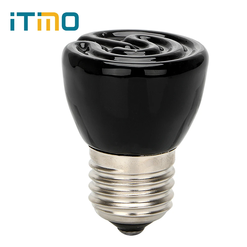 

E27 Black For Reptile Pet Brooder Mini 50W 100W Bulb Infrared Ceramic Emitter 110V/220V Lamp Heat Light