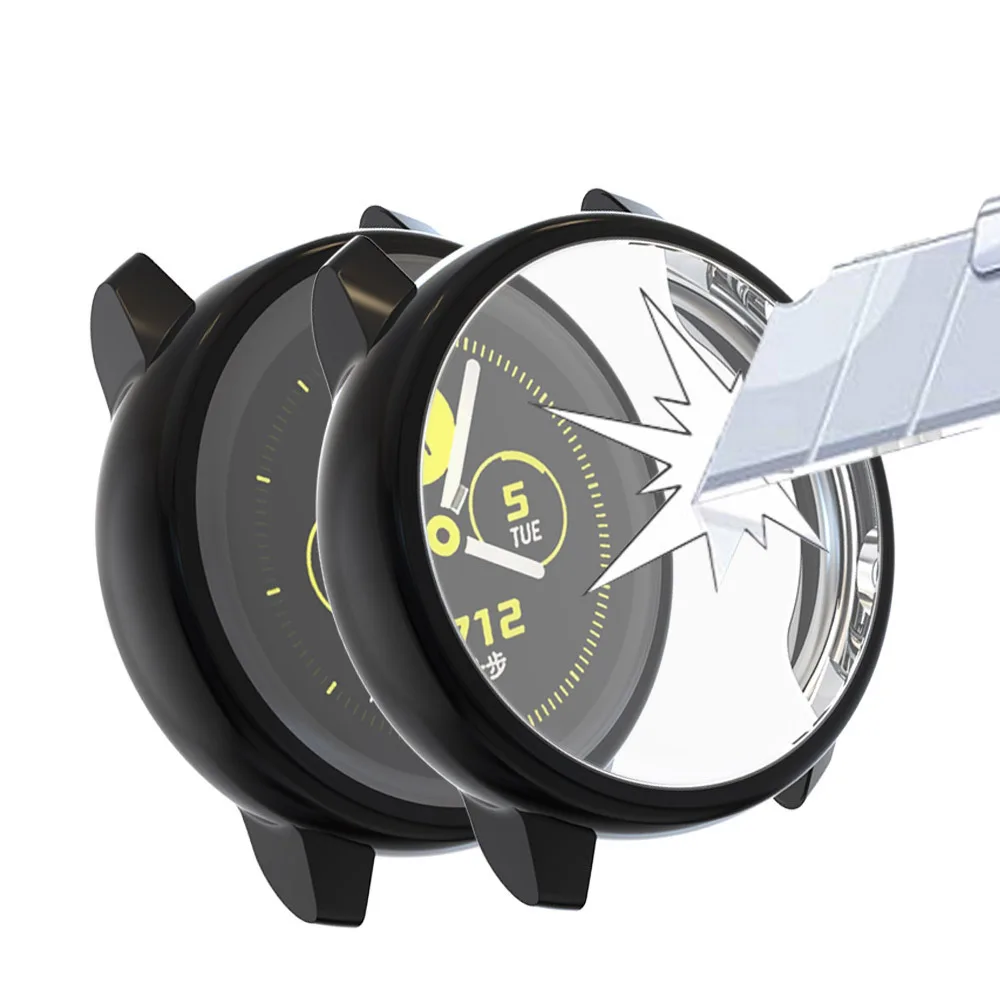 Защитный чехол для samsung galaxy watch active мягкий силиконовый из ТПУ полной защиты экрана