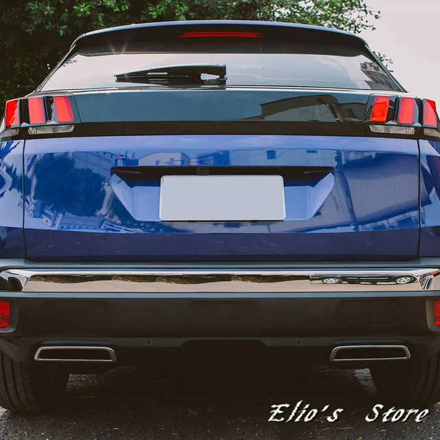 Car Styling 2PCS ABS Plastic Tail Rear Exhaust Muffler End Pipe Cover Decoration Trim For Peugeot 3008 5008 Allure 2017 2018