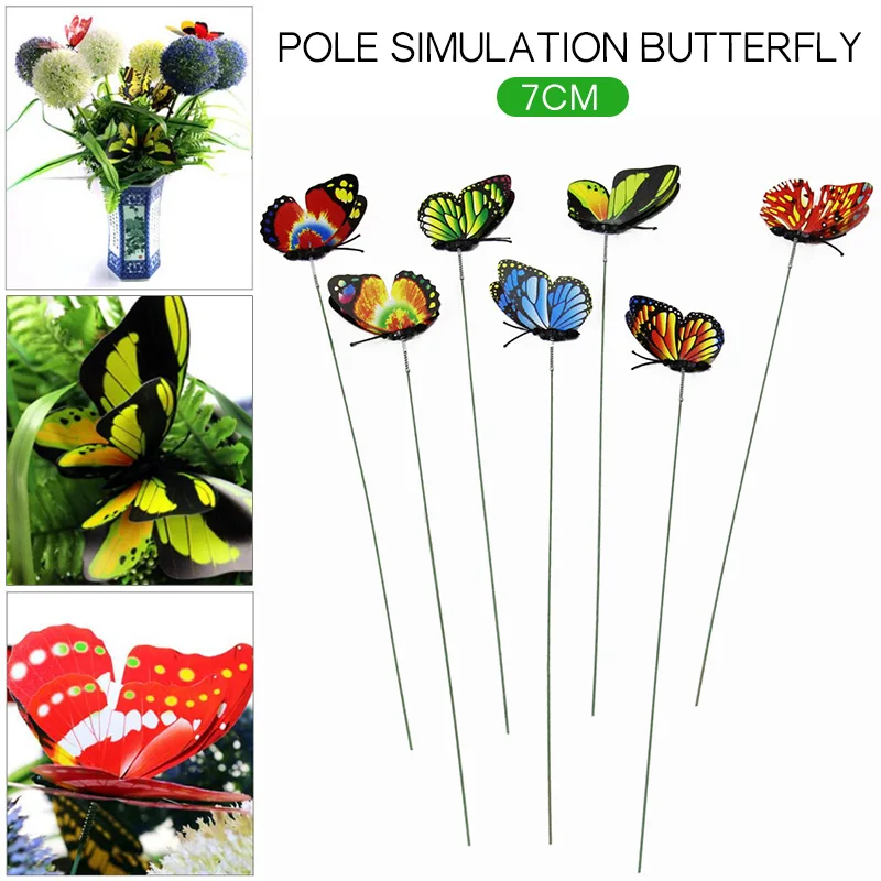 

Butterfly Garden Decor on Sticks 3D Lawn Decoration 50pcs/Pack Lawn Craft Lifelike Outdoor Gardening Flowerpot Drop Shipping