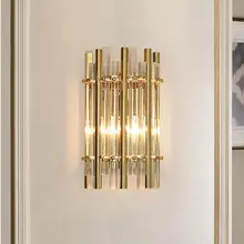 Современный свет Роскошная гостиная спальня прикроватный настенный светильник простой креативный персональный стеклянный Хрустальный настенный светильник
