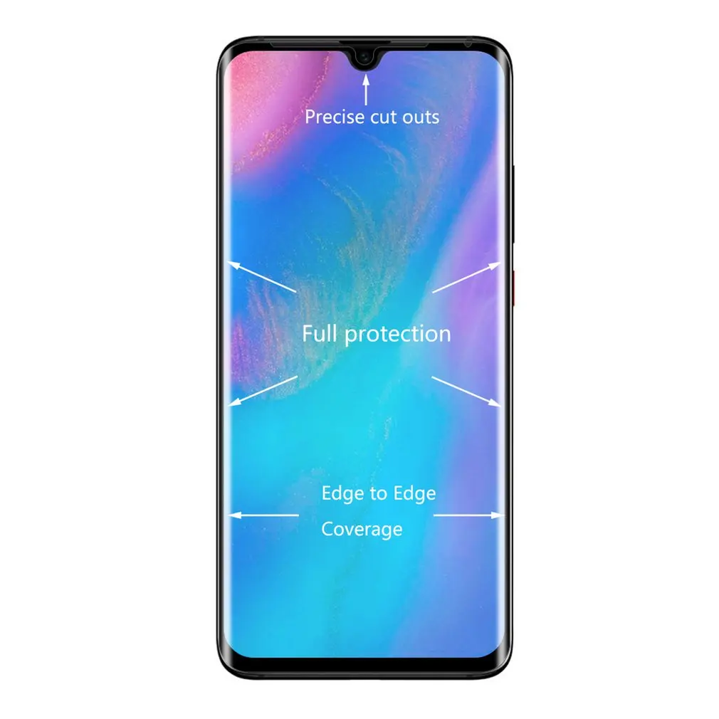 Соломенная шляпа Принц для huawei P30 Pro 0,26 мм 9H 3D изогнутая поверхность полный экран крышка Горячая изгиб закаленного цвета Пленка