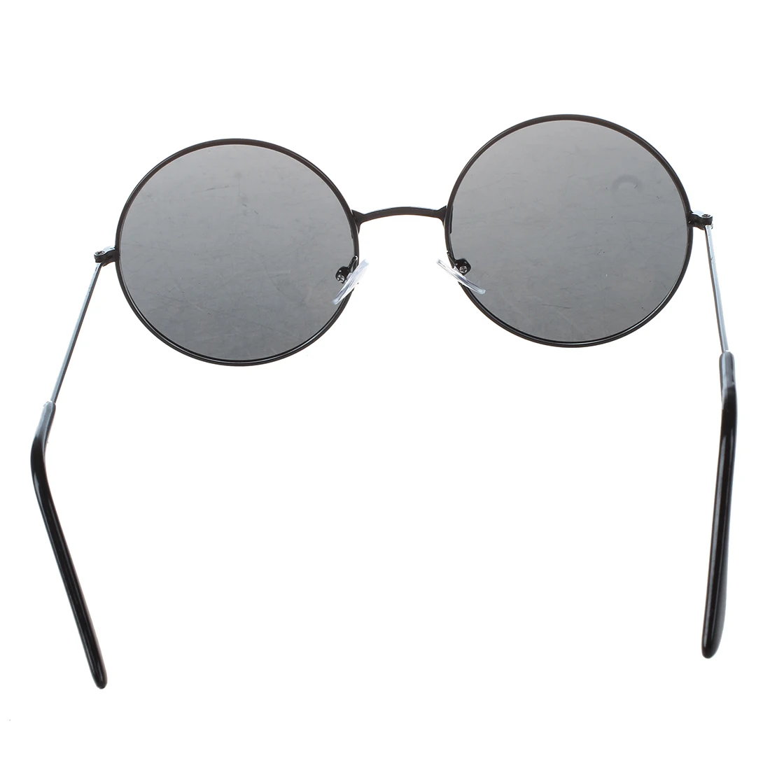 Trendy Men Women Metal Frame Black Lens Round Sunglasses Glasses