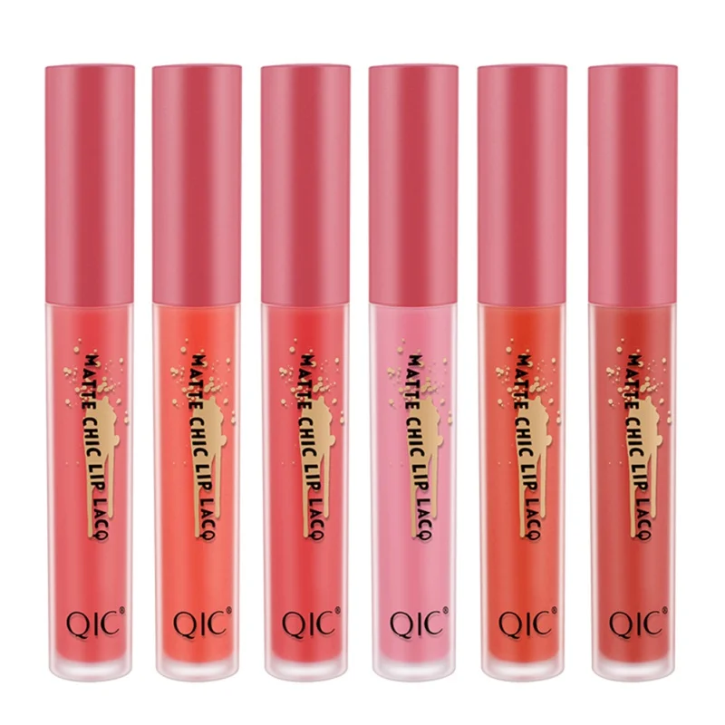 QIC 6 Colors Matte Liquid Lipgloss Moisturizer Smooth Lip Stick Waterproof Long Lasting Gloss Beauty Cosmetics New | Красота и
