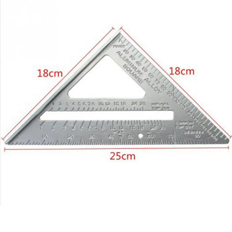 Алюминиевый сплав треугольник линейка транспортир 90 градусов угол дюйма квадратная линейка; Деревообработка измерительные приборы