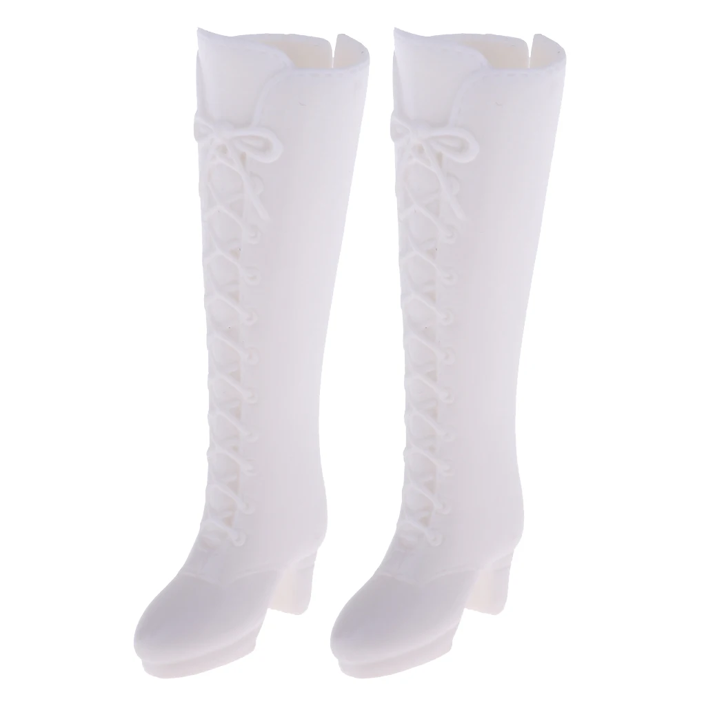 Fashion Plastic Boots Rainshoes Shoes for 12inch Girl Doll for DOD Dollfie 1/6 BJD Doll Outfit White Dolls Accessory