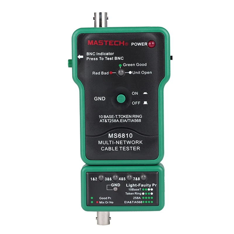 

Mastech MS6810 Network Cable Tester Portable Professional Tecrep Lan Tracker Ethernet Tester RJ45 BNC For Coaxial Cable Tecrep