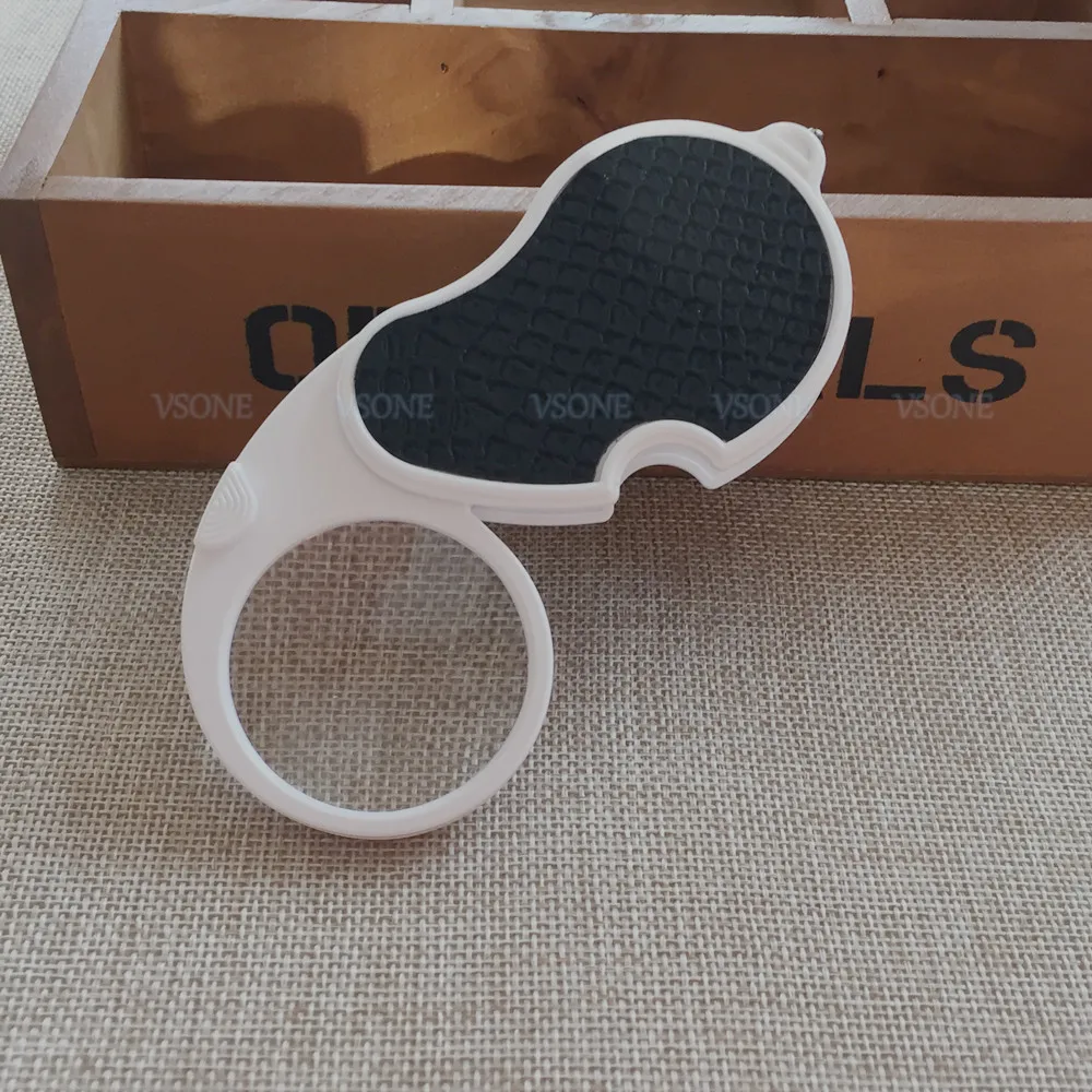 

4X 42mm Mini Jewelry Diamond Triplet Loupe Eye Measure Scale Magnifier Microscope LED Light