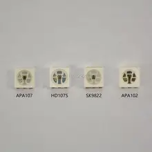 APA107 APA102 HD107S SK9822 светодиодный чип 5050 SMD RGB светодиодный со встроенным IC; 5 В, 0,3 Вт, 60ма, 1000 шт./пакет; SOP-6, цифровые полноцветные огни