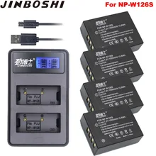 4 шт. NP-W126S NP W126S NP-W126 Перезаряжаемые Батарея+ USB ЖК-дисплей Зарядное устройство для ЖК-дисплея с подсветкой Fujifilm HS50 HS35 HS33 HS30EXR XA1 XE1 X-Pro1 XM1 X-T10