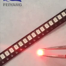 500 шт. 12-20LM 2835 Красный SMD светодиодный 0,2 Вт Высокий яркий светодиод Чип светодиодный s 620-625NM PLCC-2 60Ma SMD/SMT 3528 красный