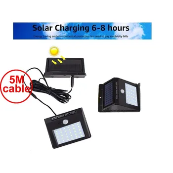 

30 leds detachable panel solar light pIR motion 3 senser 2018 New Solar led lamP bulb strips wall street outdoor security decor