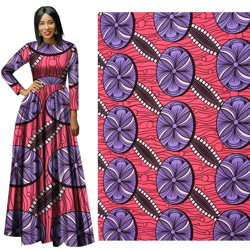 Me-dusa новая Последняя розовая африканская восковая штамповка ткань полиэстер Hollandais воск платье своими руками костюм Ткань 6 ярдов/шт