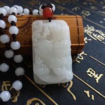

ZGV Hetian suet White brave troops Pendant stone Men women necklace