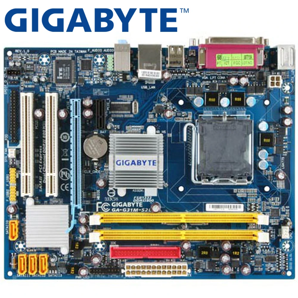 GIGABYTE GA G31M S2L рабочего Материнская плата G31 разъем LGA 775 для