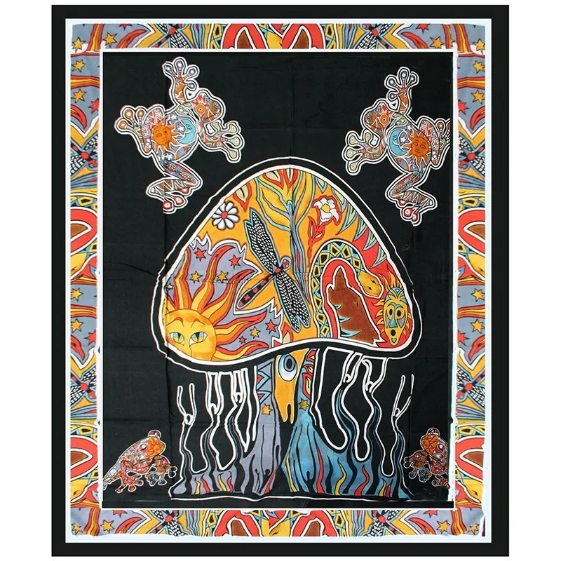 

Mandala Tapestry Wall Hanging Jellyfish Frog Printed Polyester Psychedelic Tapestry Hippie Boho Large Tenture Tapiz Wall Carpet