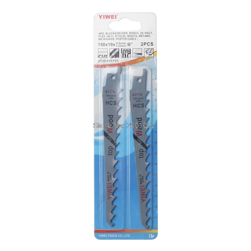

2Pcs 6" Blades Reciprocating Saw Sharp S617K Extra Sabre Pruning For Wood Safety AP16