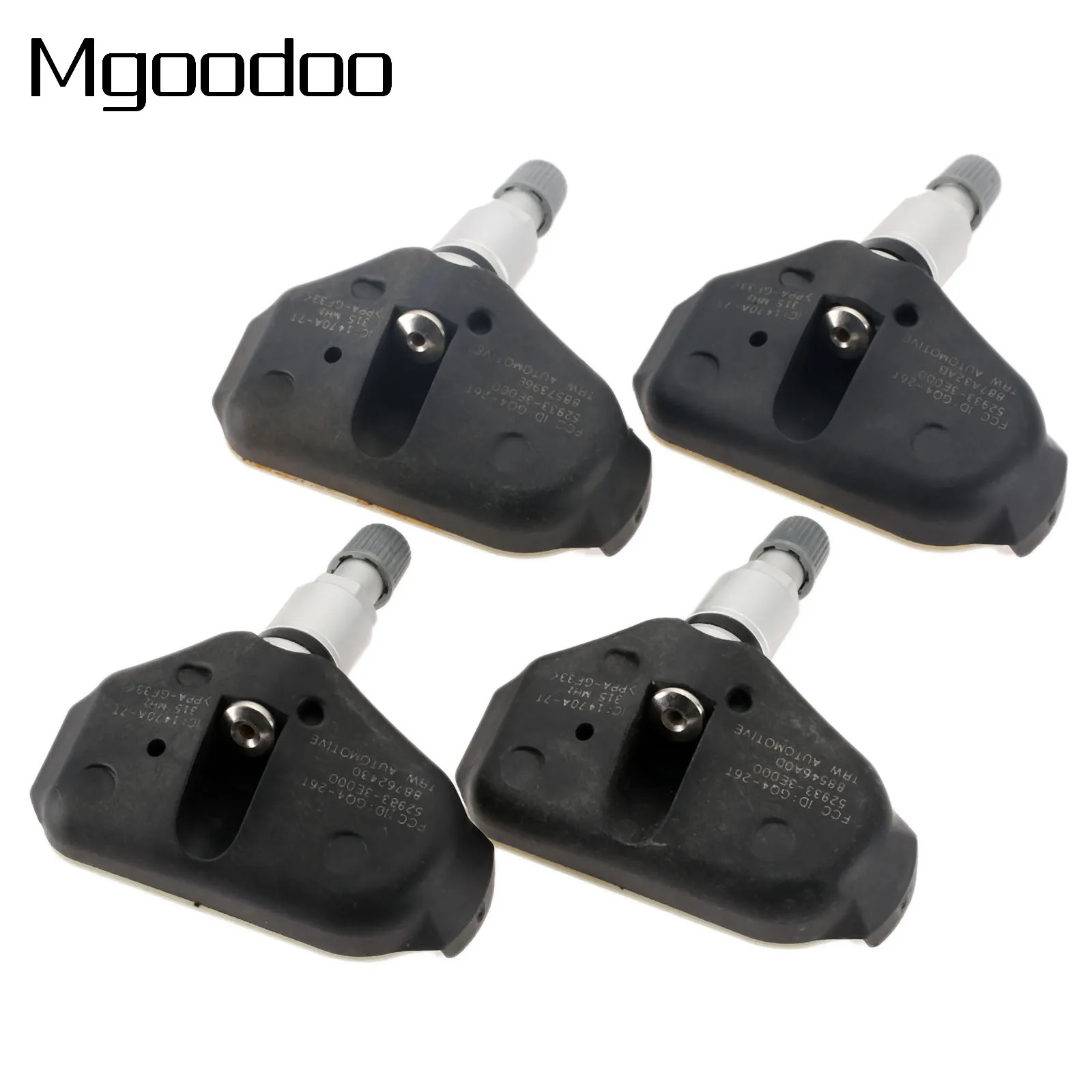 4x Tire Pressure Monitoring Sensor 52933-3E000 OEM TPMS For Hyundai Sonata Tiburon Tucson Kia Amanti Sportage Sorento Car Alarm auto tire pressure sensor tpms tire pressure valve for vw cc oem 433mhz 3aa907275 retail wholesale free shipping promotion