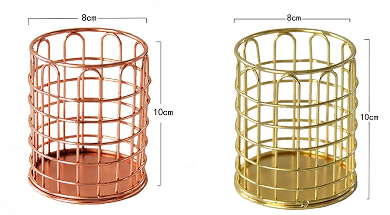 Металлическая Изогнутая Проволока дизайн косметический карандаш держатель ручки, проволока металл, медь/розовое золото для семьи и школы и офиса органайзеры для рабочего стола