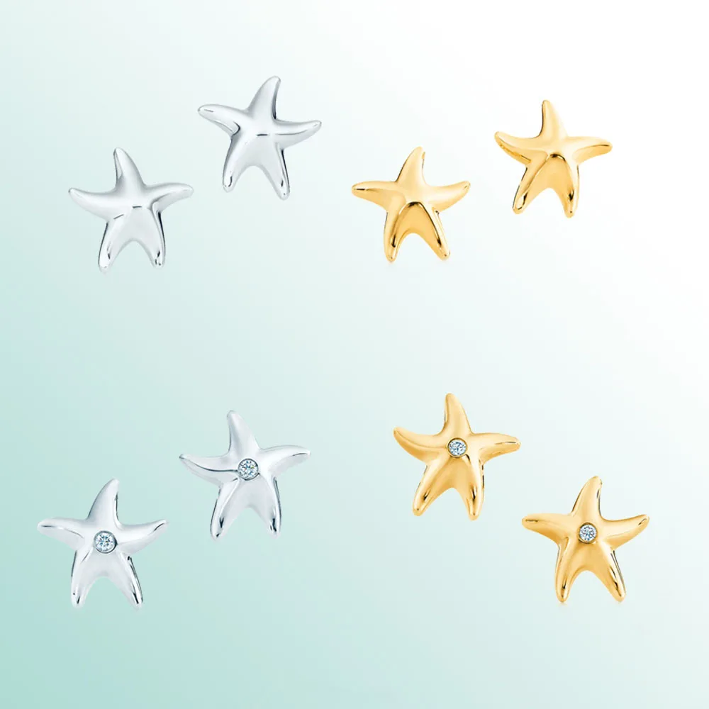

Wintion tiff earrings star shape minimalist style original 100% 925 sterling silver women's holiday gift jewelry free shipping