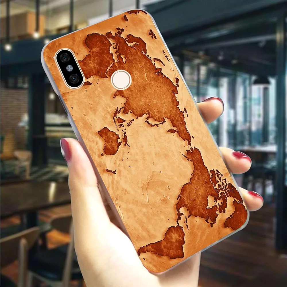 

Plastic Phone Case for Xiaomi Redmi Note6 6Pro World Map Travel Plans Cover for Redmi 4A Cases 4X 5 Plus 5A Prime 6A Note 5 6 Pro