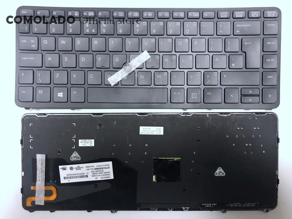 

UK Laptop Keyboard For HP EliteBook 840 G1 850 G1 UK Black With pointing stick with backlight UK Layout