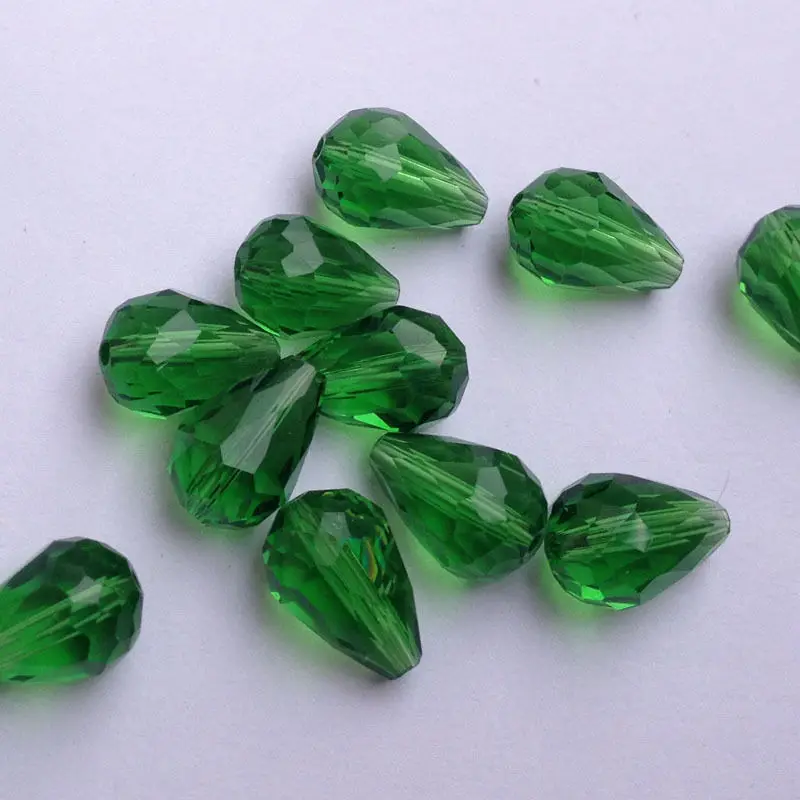 TOP quality 100pcs Wholesale Faceted Teardrop glass crystal Charm Loose
