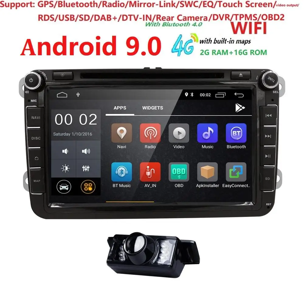 

DSP IPSAndroid 9.0 8" 2din Car DVD for VW POLO GOLF 5 6 POLO PASSAT B6 CC JETTA TIGUAN TOURAN EOS SHARAN SCIROCCO CADDY GPS Navi