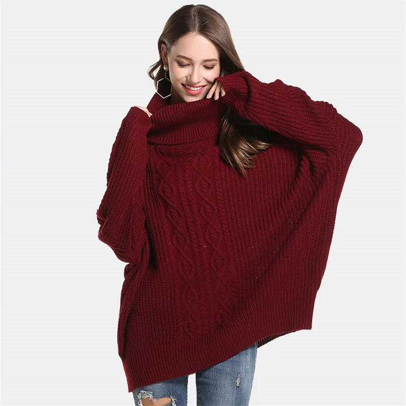 Turtleneck Sweater Women Solid Autumn Long Sleeve Knitted Sweaters and Pullovers Casual Loose Femme Winter Warm Sweater Mujer Sweaters