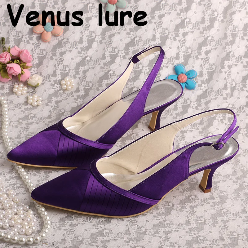 Handmade Ladies Purple Satin Shoes ...