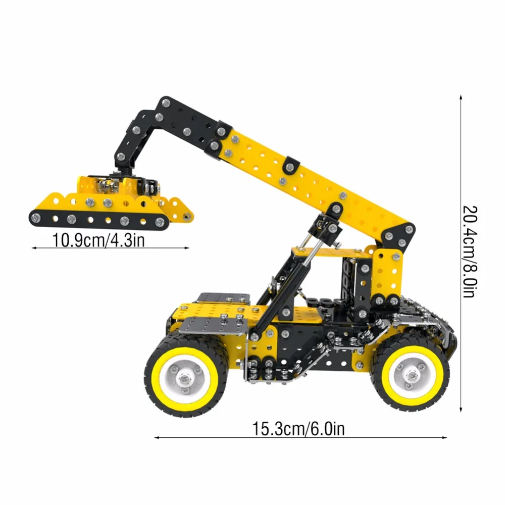 DIY металлический экскаватор автомобиль набор Дети Строительство Модель комплект Обучающие собрать DIY игрушки хобби подарок для детей и взрослых