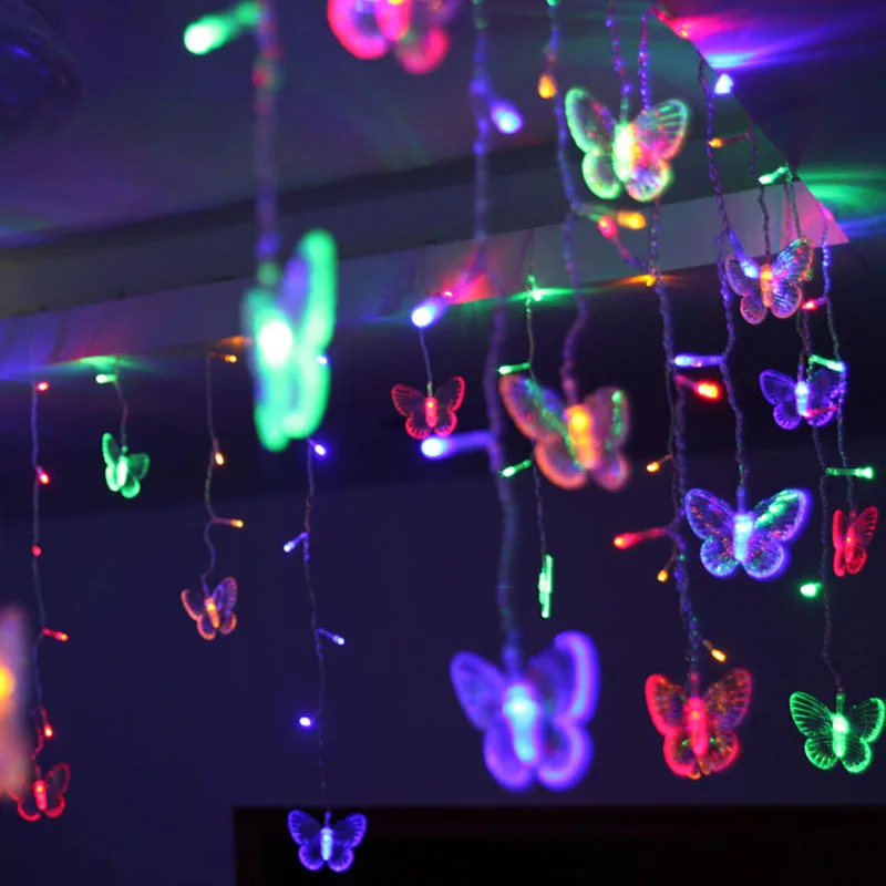 

SVELTA 4M2M LED Fairy Butterfly Curtain Lights Gerlyanda Decorative LED Christmas Lights For Wedding Birthday Party Decoration