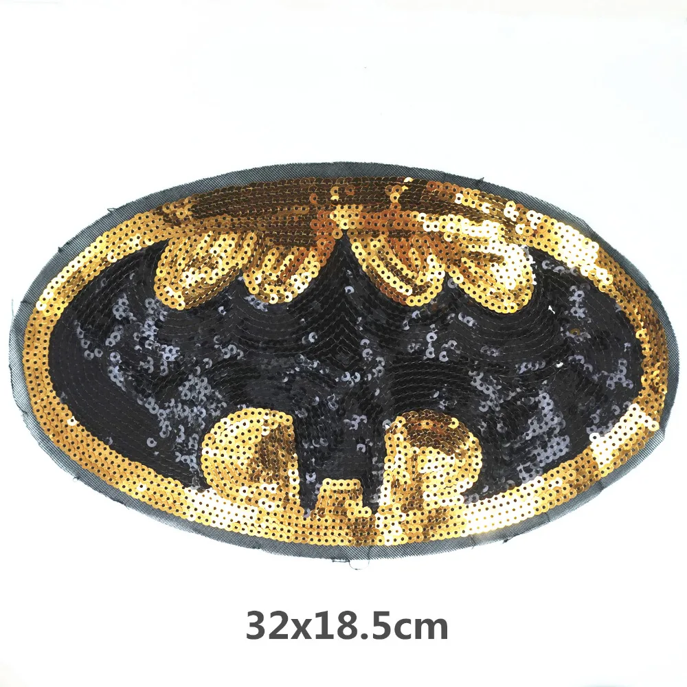 

Sew on Clothing Patches Batman Fashion Embroidery Sequins Badges Apparel Garment Bags T-shirt DIY