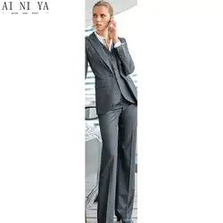 Для женщин Брючные костюмы для женщин серый 3 предмета Формальные Для женщин Дамы Бизнес офисные Смокинги для женихов Повседневная обувь