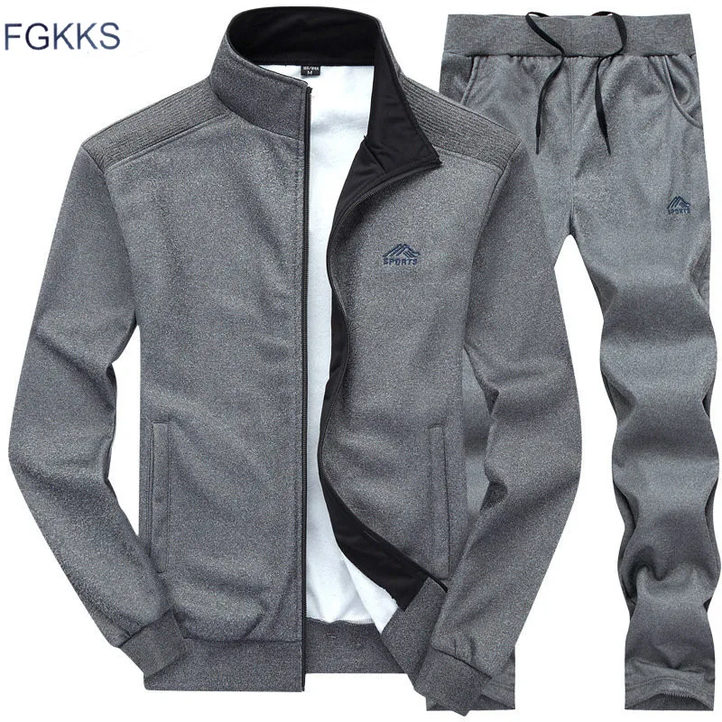 FGKKS для мужчин костюмы бег комфортные спортивные костюмы сезон: весна-лето толстовка Модный комплект мужской спортивные