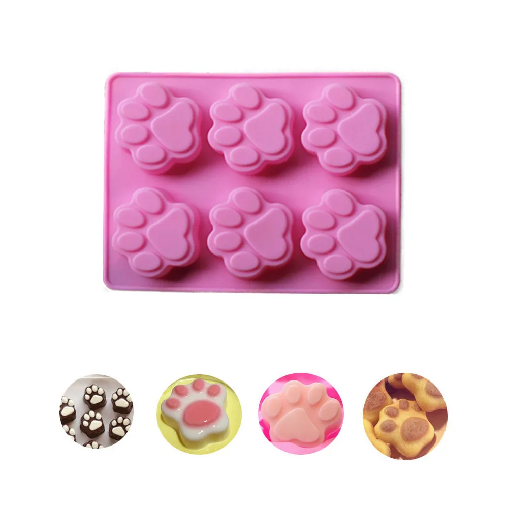 

Alphabet Silicone Mold For Cake Eco-Friendly Silicone Cake Mold 3d Cat Paw Print Cookie Cake Candy Chocolate Soap Ice Cube L625