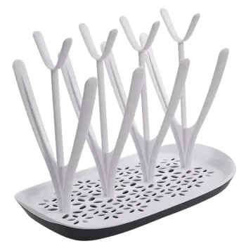 

Baby bottle drying rack Drain shelf Cup holder Removable bottle rack for 8 bottles + accessories, white