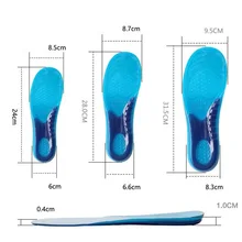 Новая мода, высокое качество, 1 пара, мужская и женская ортопедическая стелька-ступинатор, спортивная обувь, гель для массажа, стелька для бега, синий цвет, силикагель