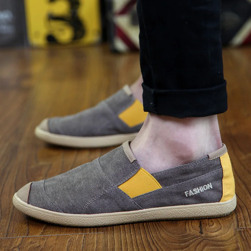 

2019 spring new men's shoes lazy one pedal men's casual canvas shoes male Korean version of the trend of old Beijing cloth shoes