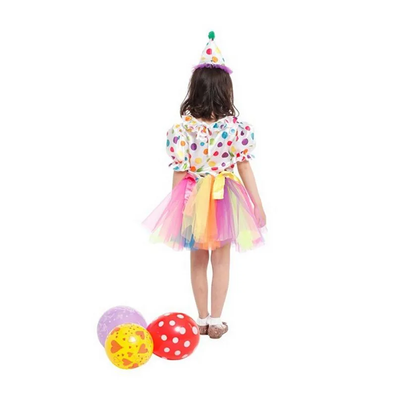 Детский цирк для девочек костюм клоуна для косплея парк развлечений костюмы для выступлений вечерние Пурим Хэллоуин Рождество