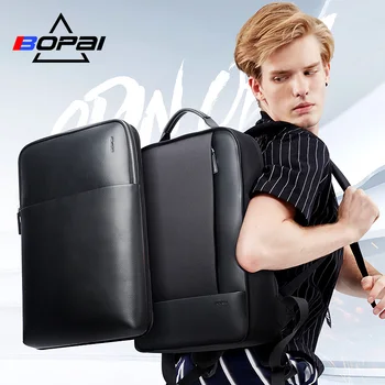 BOPAI 2 in 1 Backpacks for Men Detachable 15.6inch Laptop Backpack Male Waterproof Notebook Slim back pack Men School Backpacks