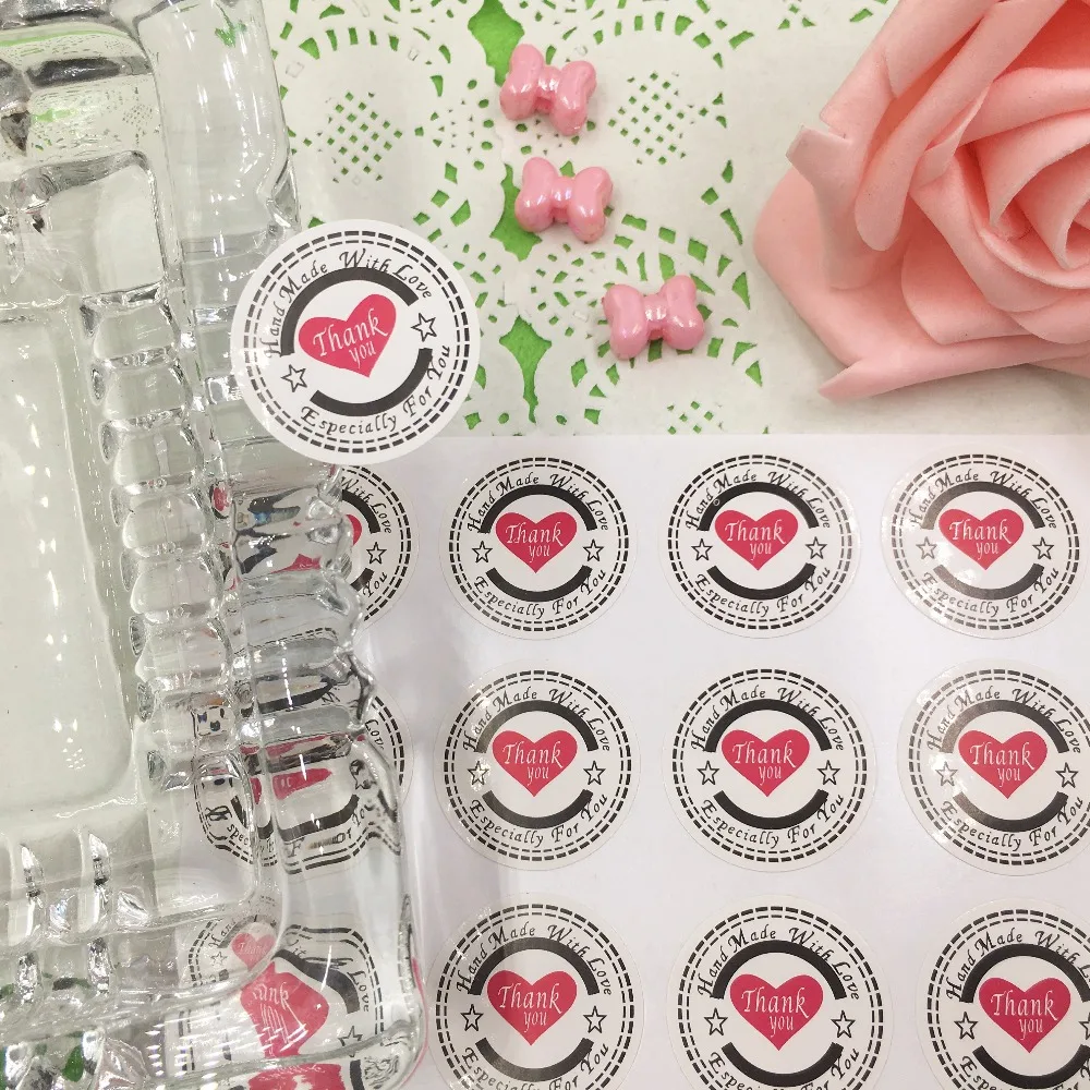 Самоклеящиеся герметичные наклейки с надписью Thank You Love 300 шт. 3 см|Украшения