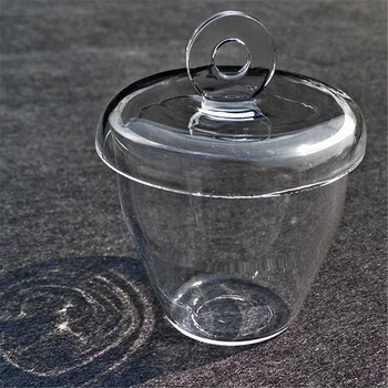 

1pcs Lab Glass Quartz Crucible with Lid cover 5-300ML High Temperature Resistant