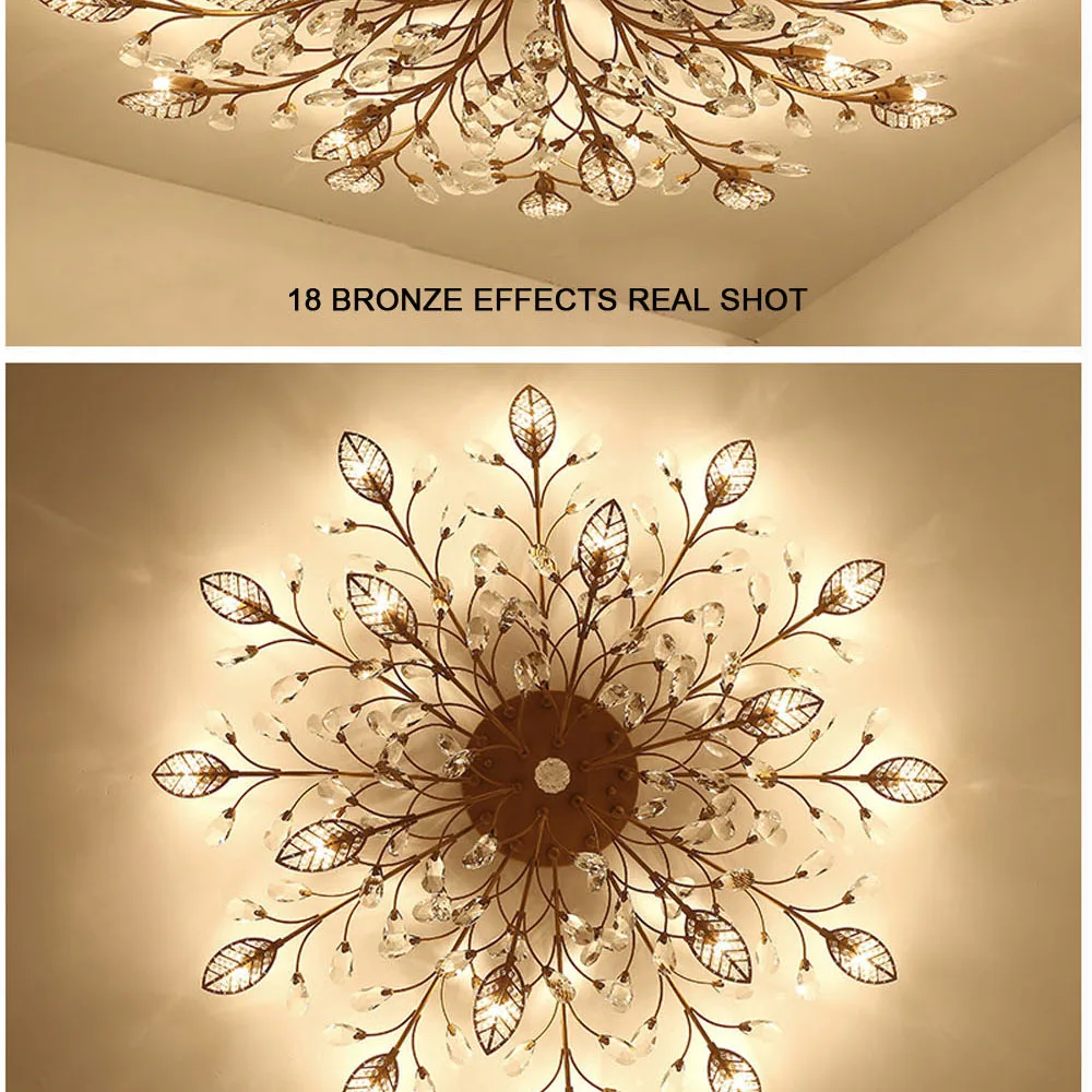 Modern Nordic K9 Crystal LED Ceiling Lights Fixture Gold Black Home Lamps for Living Room Bedroom Kitchen Bathroom11
