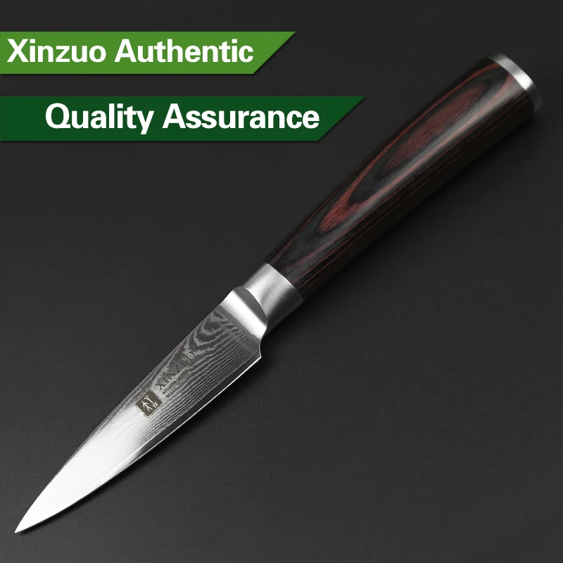 XINZUO 3,5 дюймов нож для фруктов высокоуглеродистые Дамасские Ножи японский VG10 нож для очистки овощей кухонный стол нож из нержавеющей стали