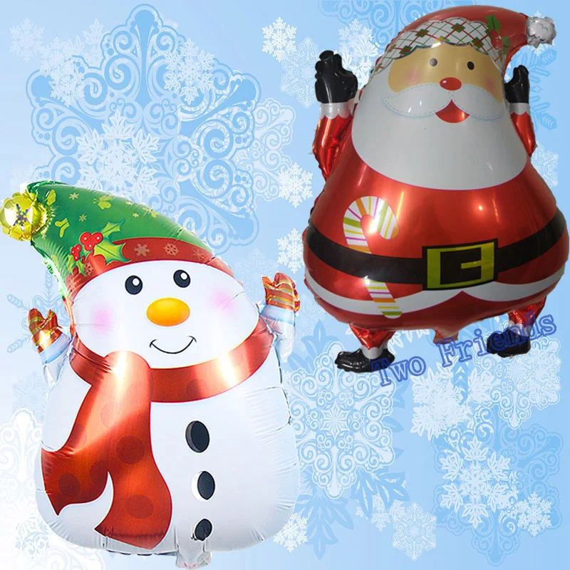 2 шт 45*63 см шар Санта-Клауса Рождественская вечеринка украшения Санта-Клаус Снеговик фольга гелиевые шары воздушный надувной шар для украшения дома