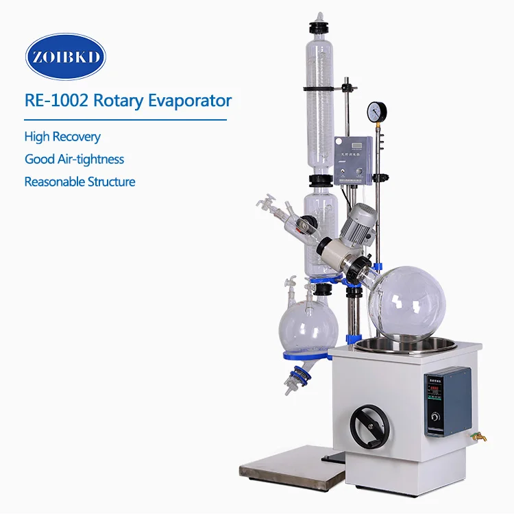 Лабораторное оборудование RE1002 кристаллизатор роторный испаритель 10л с ручным подъемом для лабораторных принадлежностей медицинский завод конопли